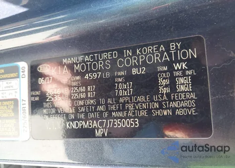 2018 Kia Sportage Lx z USA, uszkodzony, nr VIN KNDPM3AC7J7350053